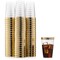 100 Pk 14 oz Clear Plastic Cups | Gold Rimmed Disposable Cups